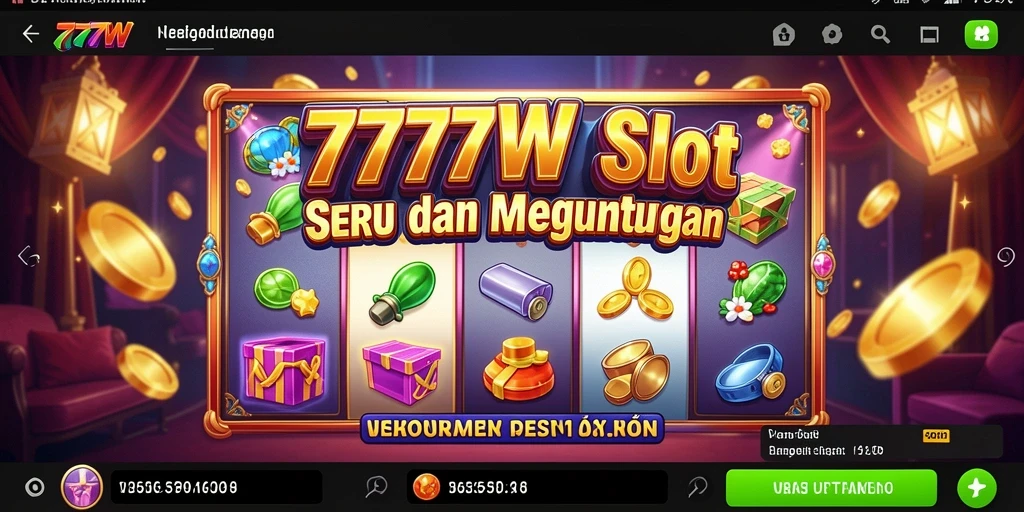 Screenshot gameplay menarik dari 7777W dengan tampilan slot.