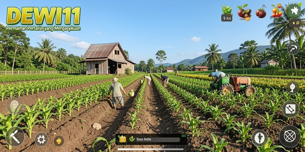 Tampilan menarik dari gameplay DEWI11 yang penuh warna.