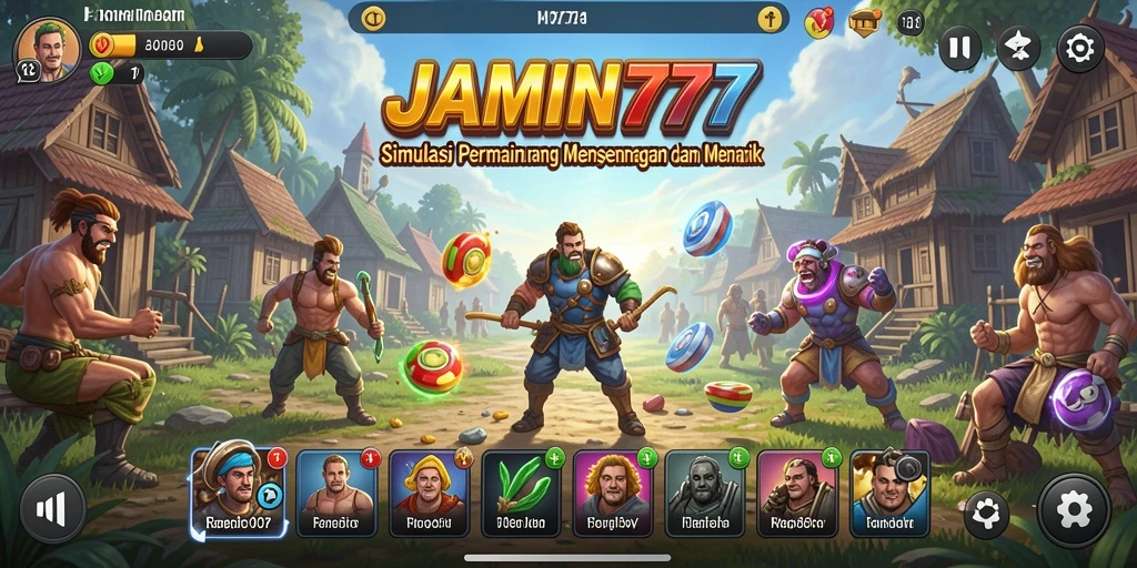 Screenshot menampilkan gameplay dinamis dari JAMIN777.