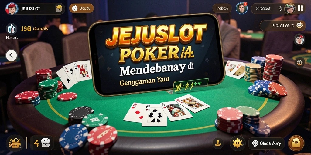 Tampilan gameplay seru di JEJUSLOT dengan suasana Poker yang menarik.
