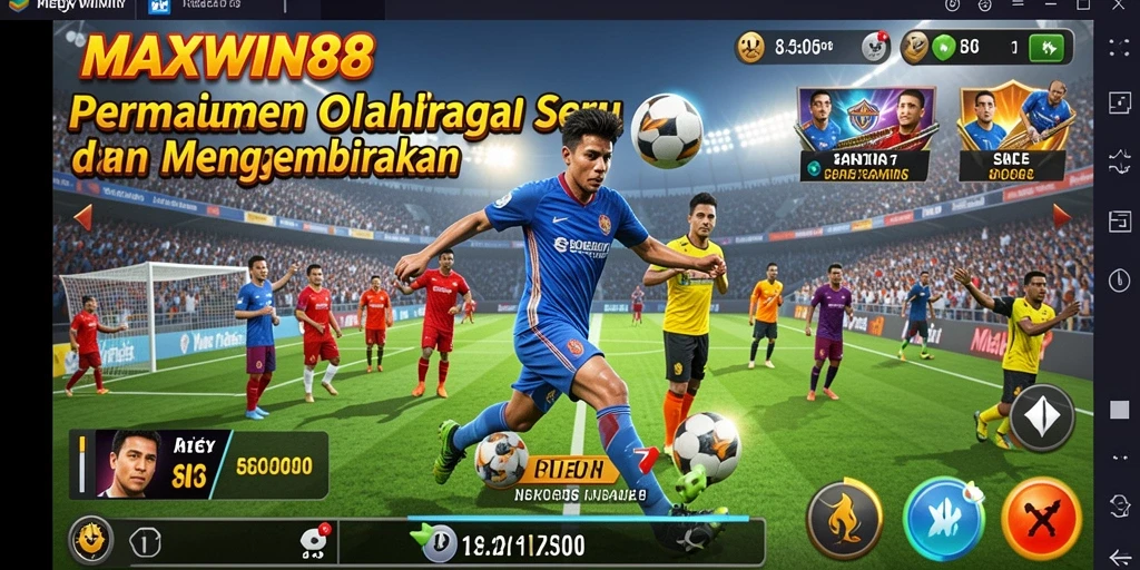 Screenshot gameplay MAXWIN88 menampilkan aksi seru dalam pertandingan olahraga.