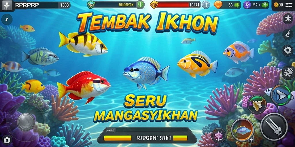Screenshot RPRPRP menampilkan aksi seru menembak ikan dalam gameplay.