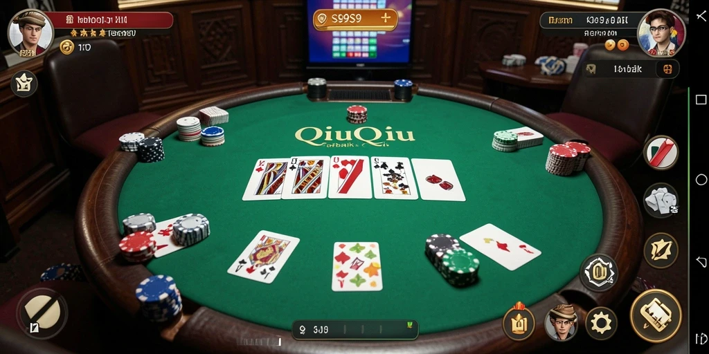 Tampilan gameplay seru dalam permainan QiuQiu.